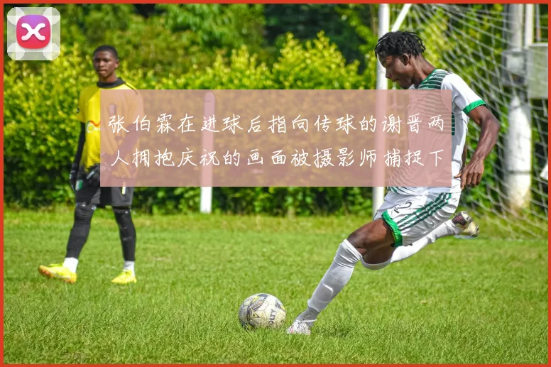 张伯霖在进球后指向传球的谢晋两人拥抱庆祝的画面被摄影师捕捉下来